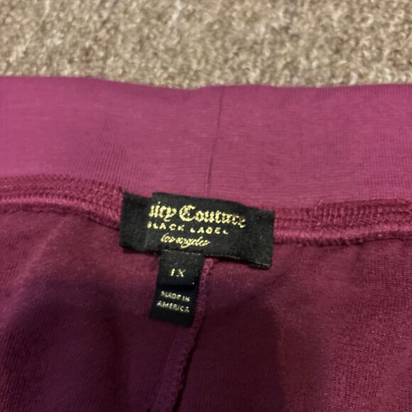 NEW Juicy Couture Black Label bottoms 1X raspberry pink velour NWT $98 - Picture 4 of 11